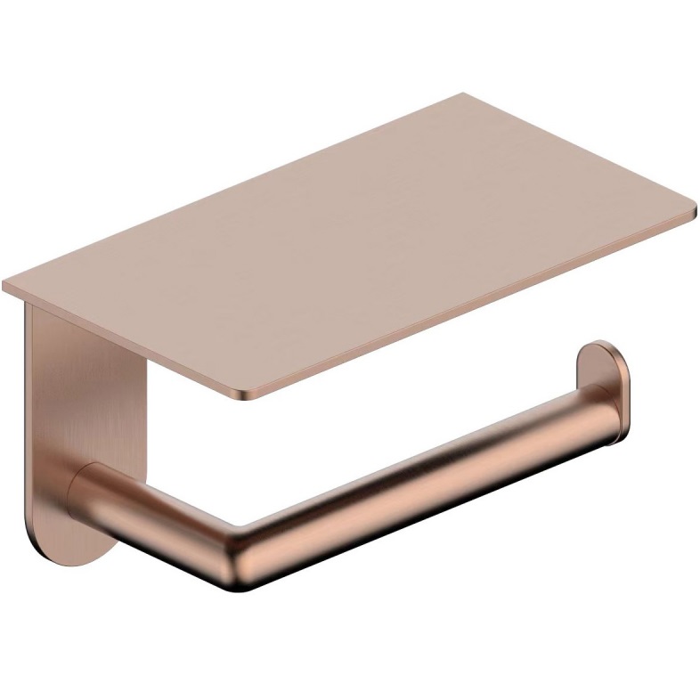 Бумагодержатель с полкой Abber Pol 316 AA1930BRG (розовое золото брашированное)