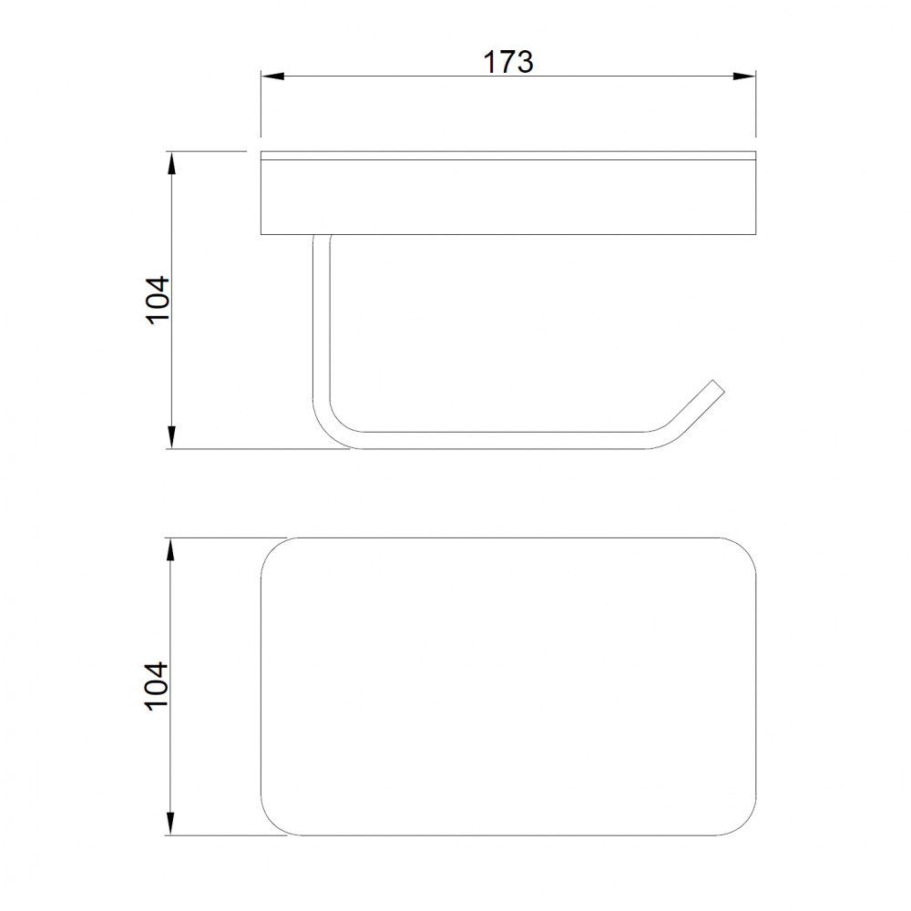 Бумагодержатель с полкой для телефона Abber Westen AA1730 (хром)