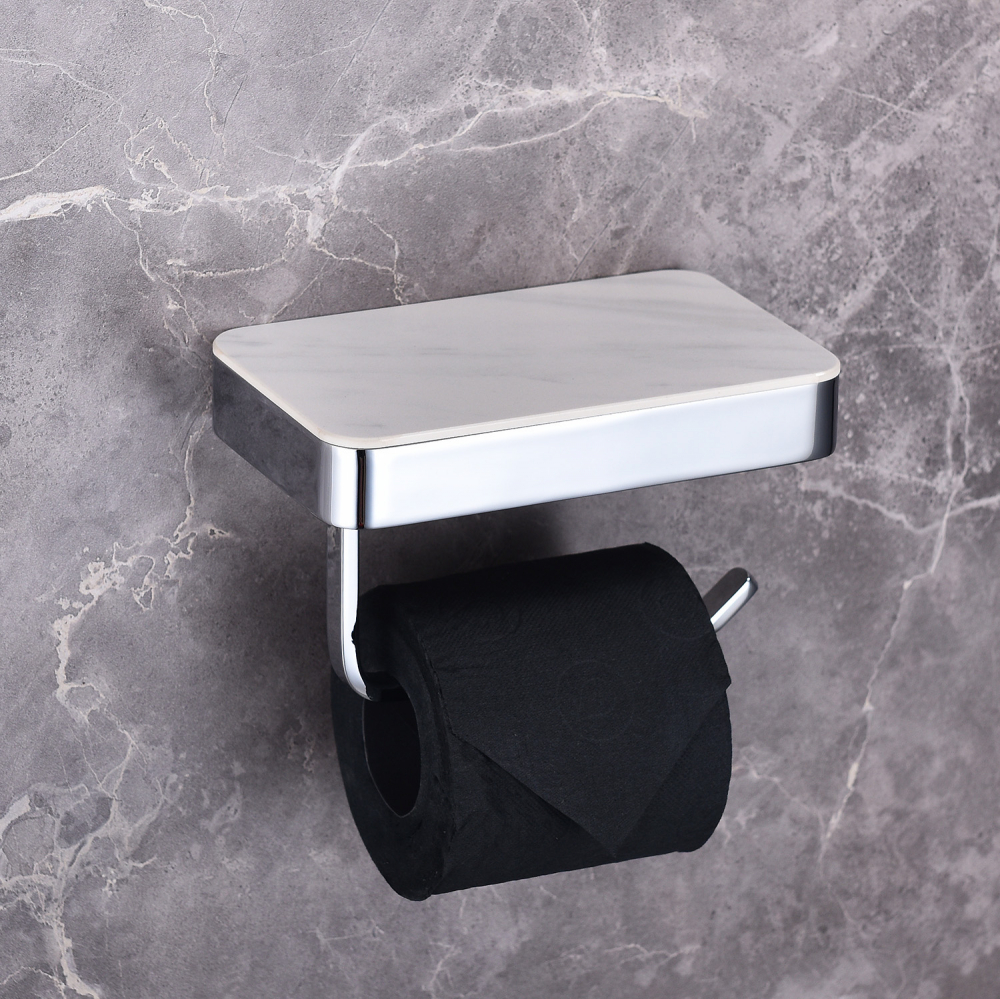 Бумагодержатель с полкой для телефона Abber Westen AA1730 (хром)