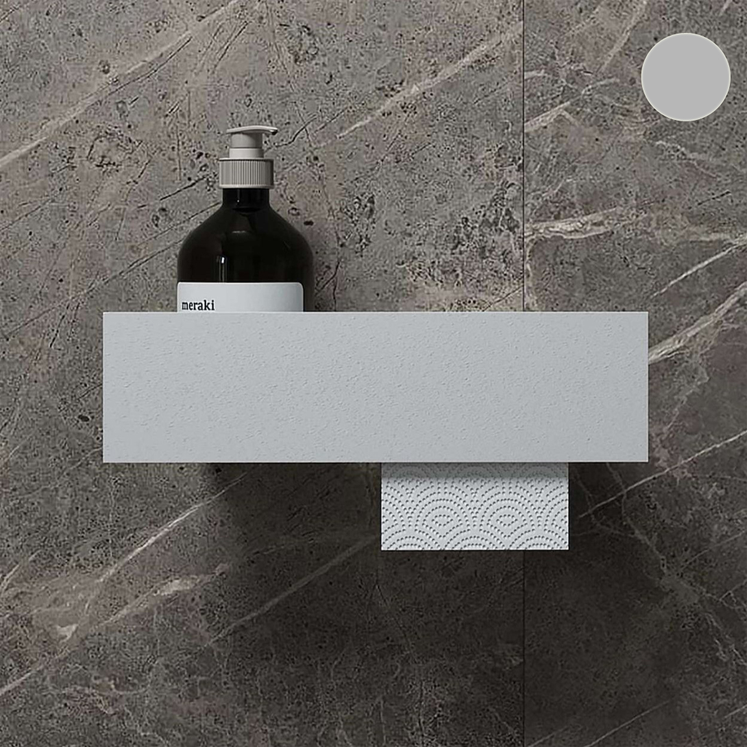 Бумагодержатель с полкой Tezza Rollo (серый), бумага справа