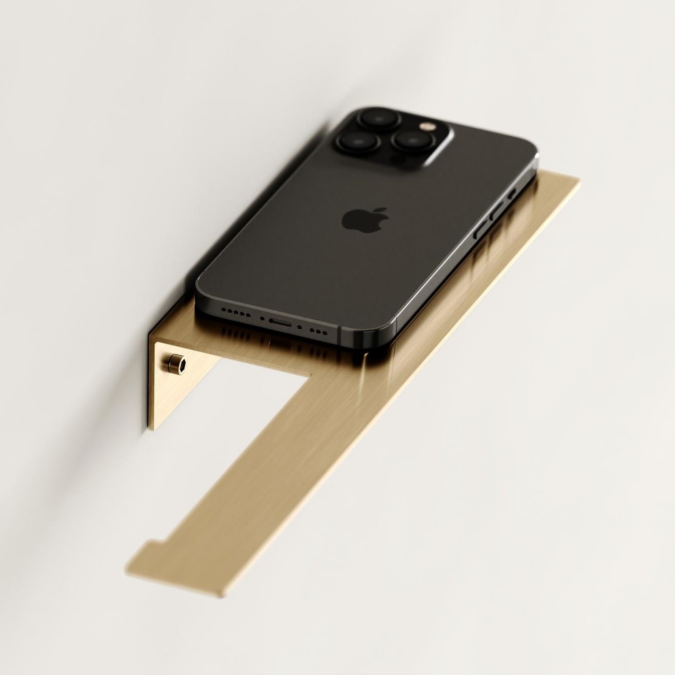 Бумагодержатель с полкой Tezza Rollo Light (античная латунь), бумагодержатель слева