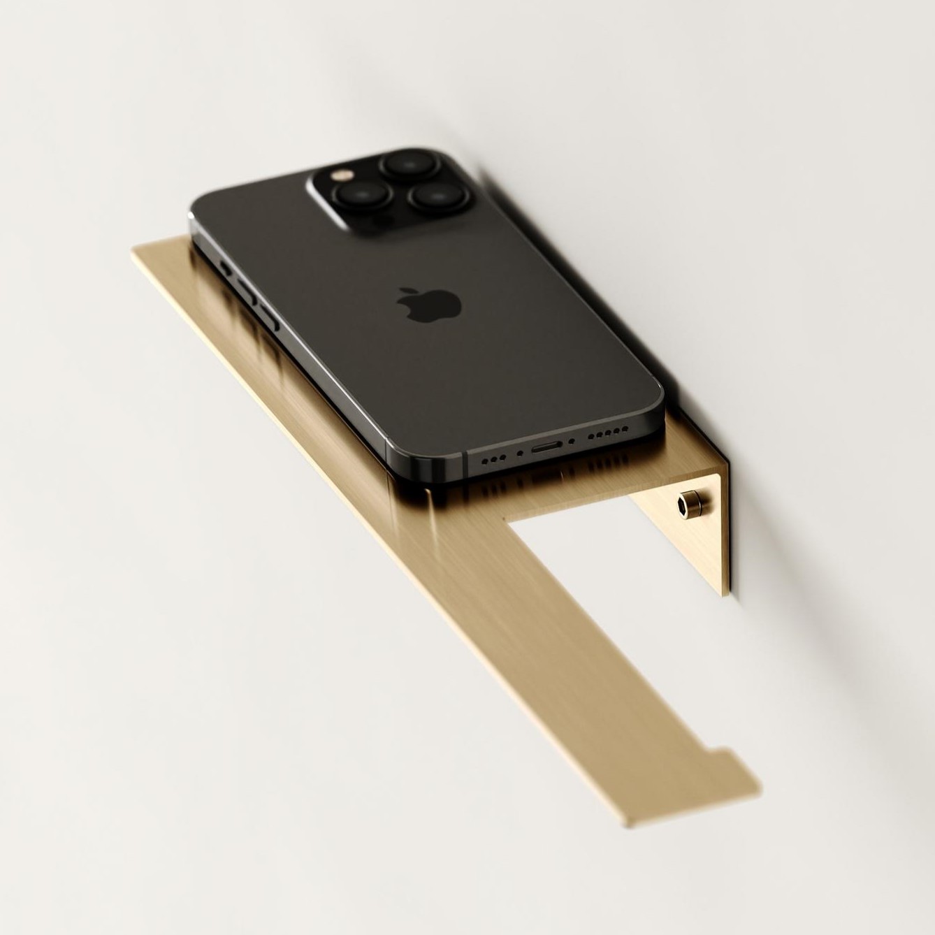 Бумагодержатель с полкой Tezza Rollo Light (античная латунь), бумагодержатель справа