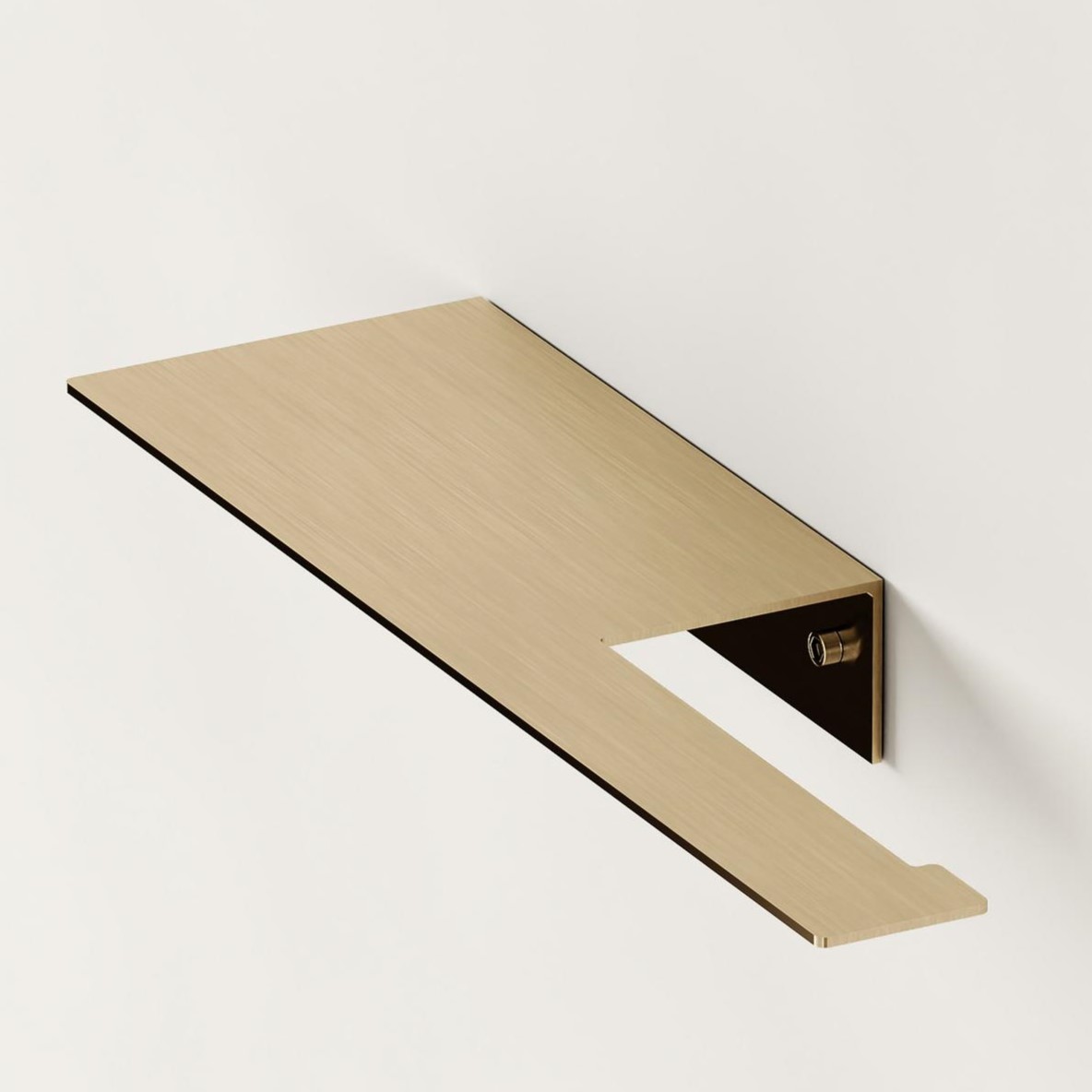 Бумагодержатель с полкой Tezza Rollo Light (античная латунь), бумагодержатель справа