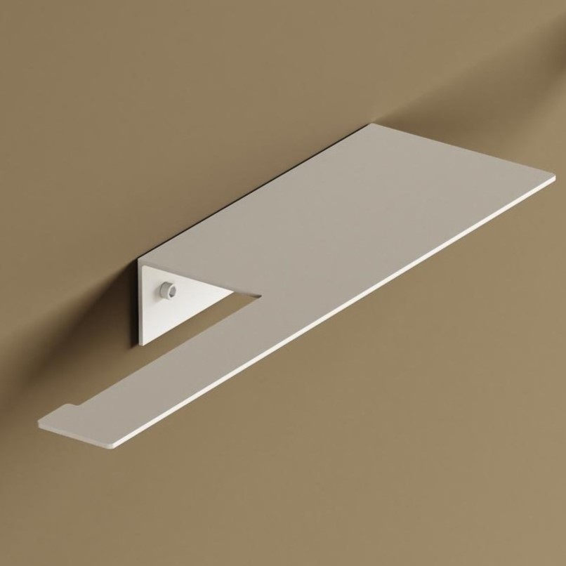 Бумагодержатель с полкой Tezza Rollo Light (белый), бумагодержатель слева