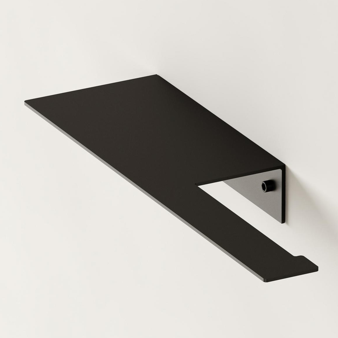 Бумагодержатель с полкой Tezza Rollo Light (черный), бумагодержатель справа