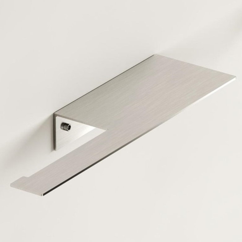 Бумагодержатель с полкой Tezza Rollo Light (нерж. сатинированная сталь), бумагодержатель слева