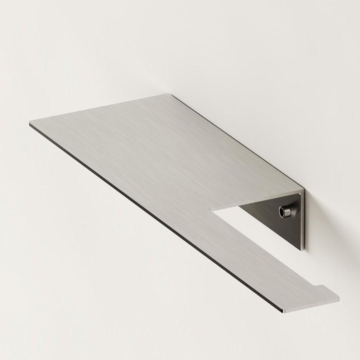 Бумагодержатель с полкой Tezza Rollo Light (нерж. сатинированная сталь), бумагодержатель справа