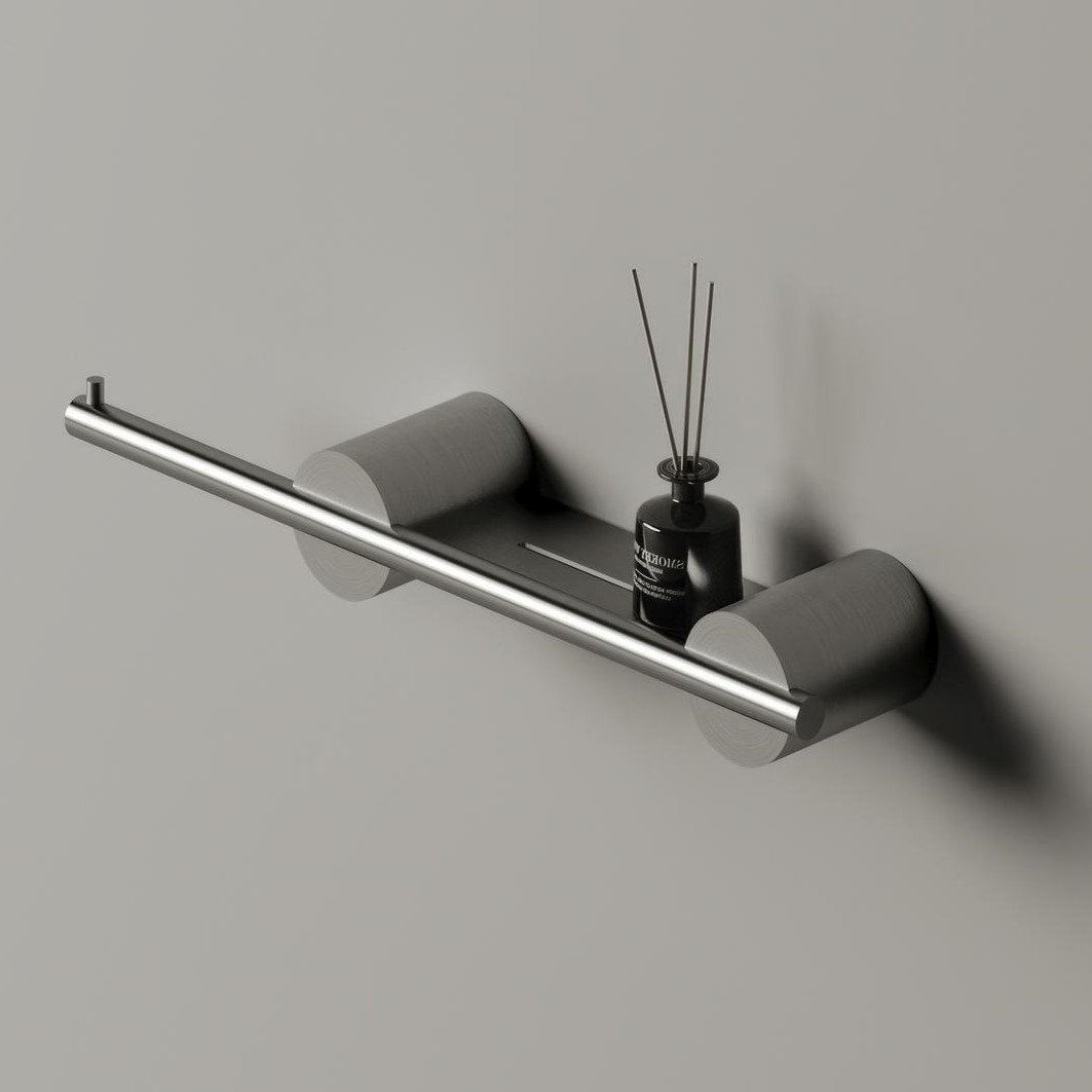 Бумагодержатель Tezza Rollo Art 38 см (белый) с местом хранения, левое