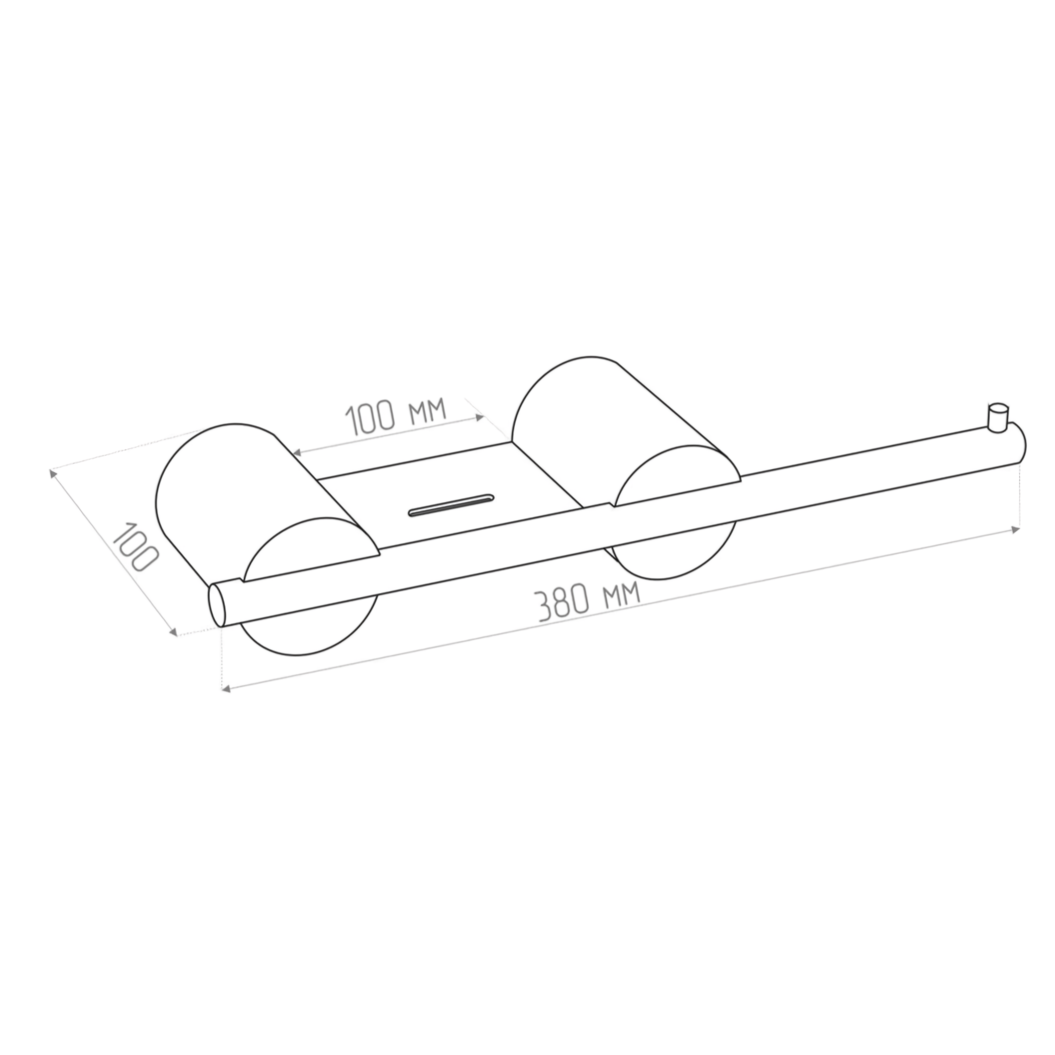 Бумагодержатель Tezza Rollo Art 38 см (белый) с местом хранения, правое