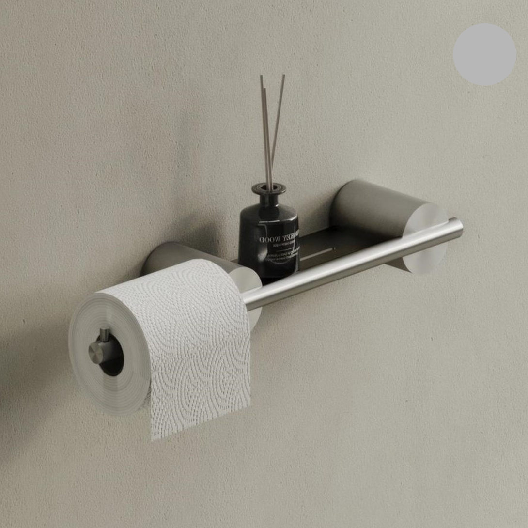 Бумагодержатель Tezza Rollo Art 38 см (серый) с местом хранения, левое