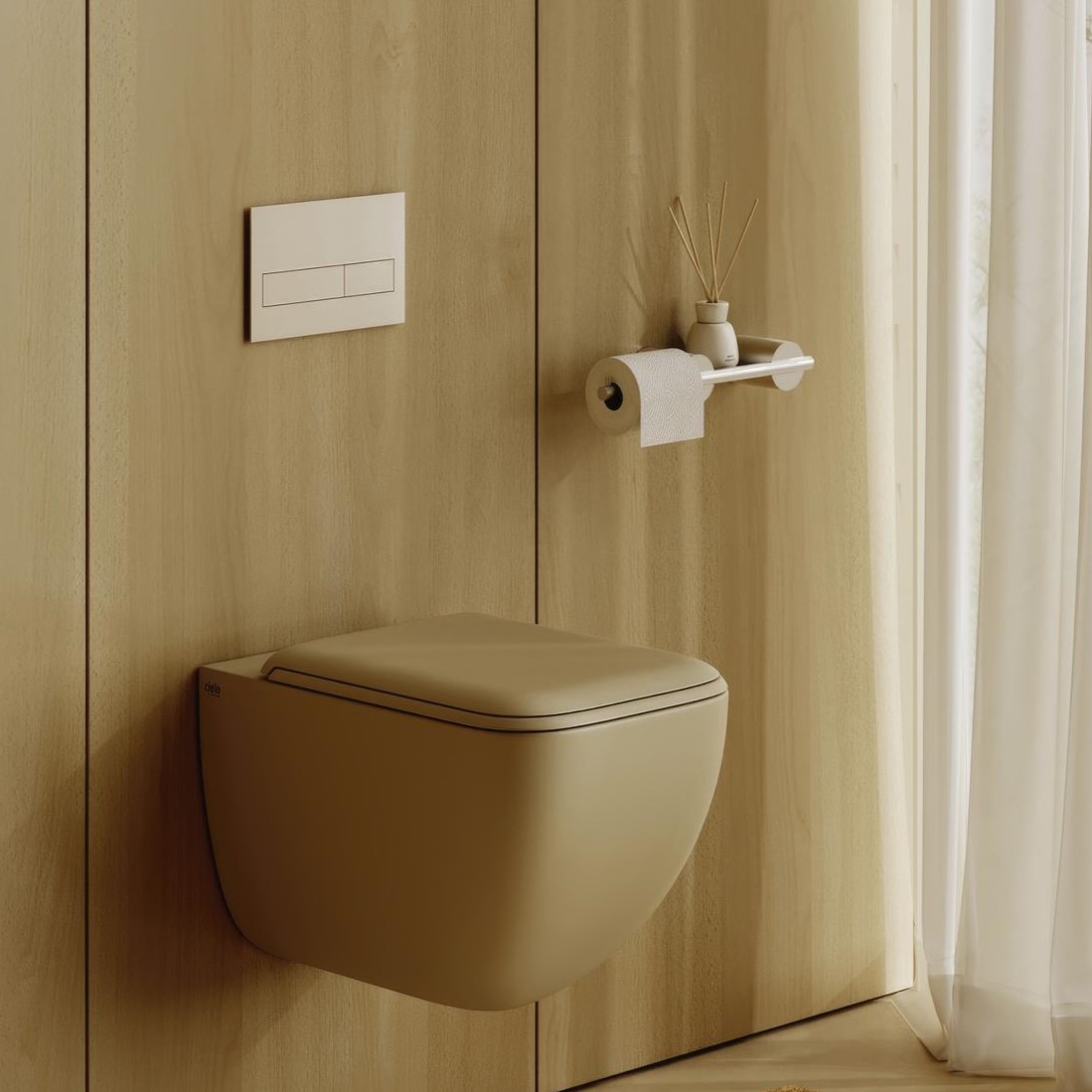 Бумагодержатель Tezza Rollo Art 45 см (античная латунь) с местом хранения, левое