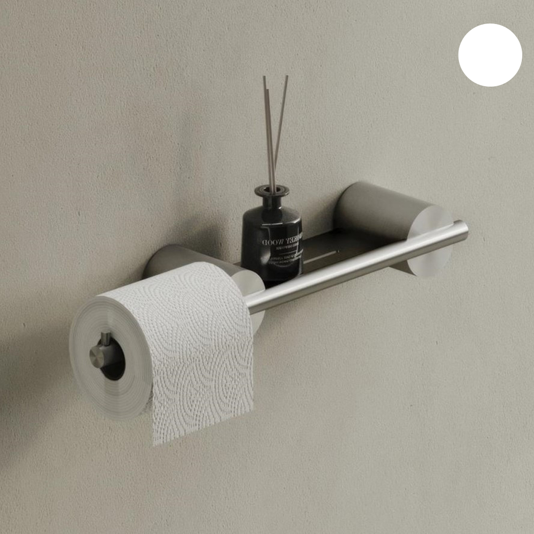 Бумагодержатель Tezza Rollo Art 45 см (белый) с местом хранения, левое