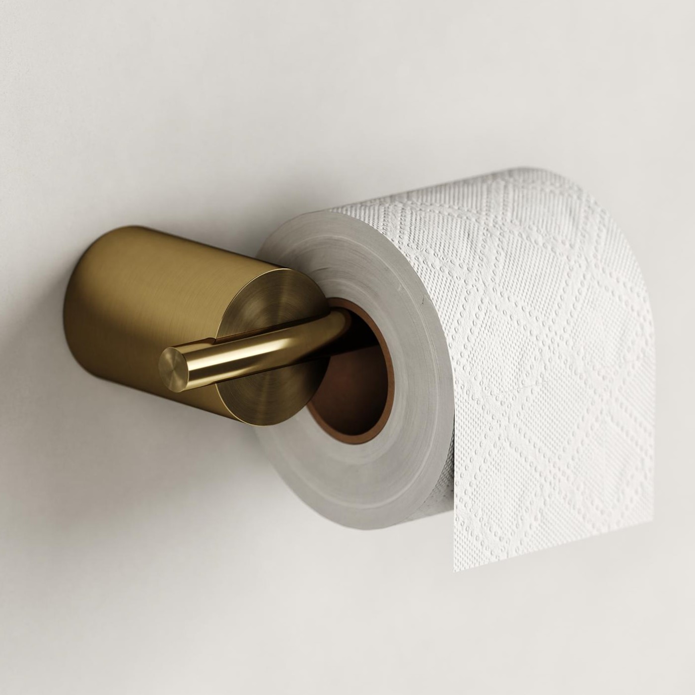 Бумагодержатель Tezza Rollo Art (античная латунь), расположение бумаги справа