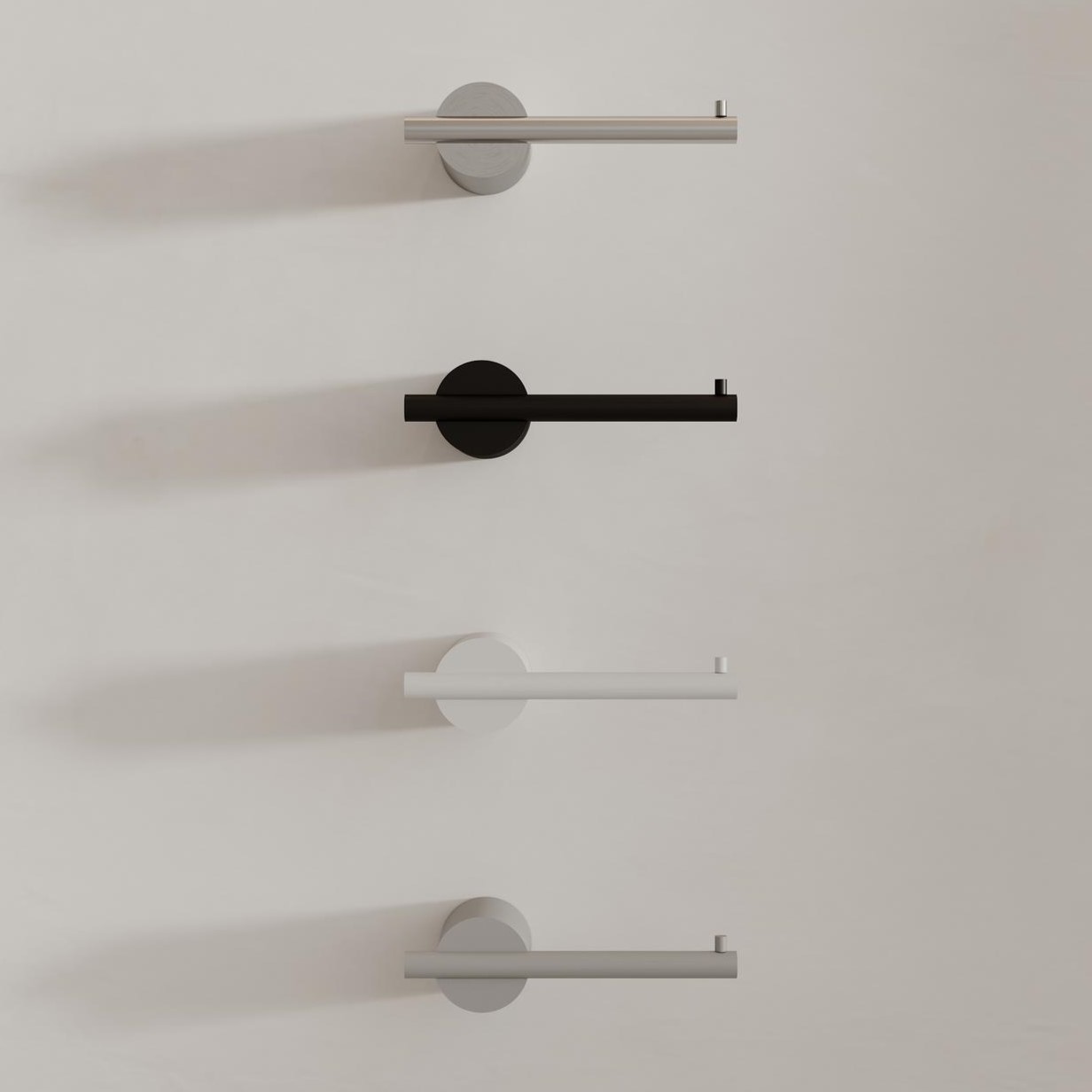 Бумагодержатель Tezza Rollo Art (нерж. сатинированная сталь), расположение бумаги слева