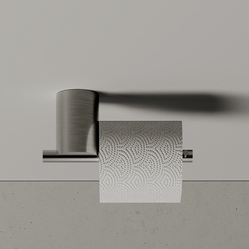 Бумагодержатель Tezza Rollo Art (нерж. сатинированная сталь), расположение бумаги слева