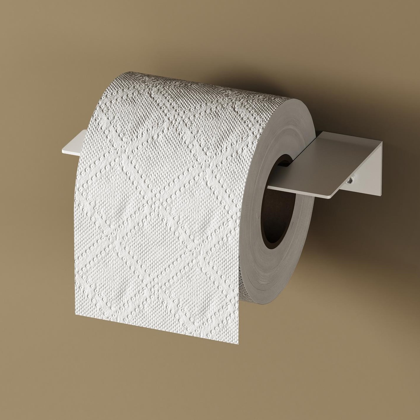 Бумагодержатель Tezza Rollo Light (белый), бумага слева