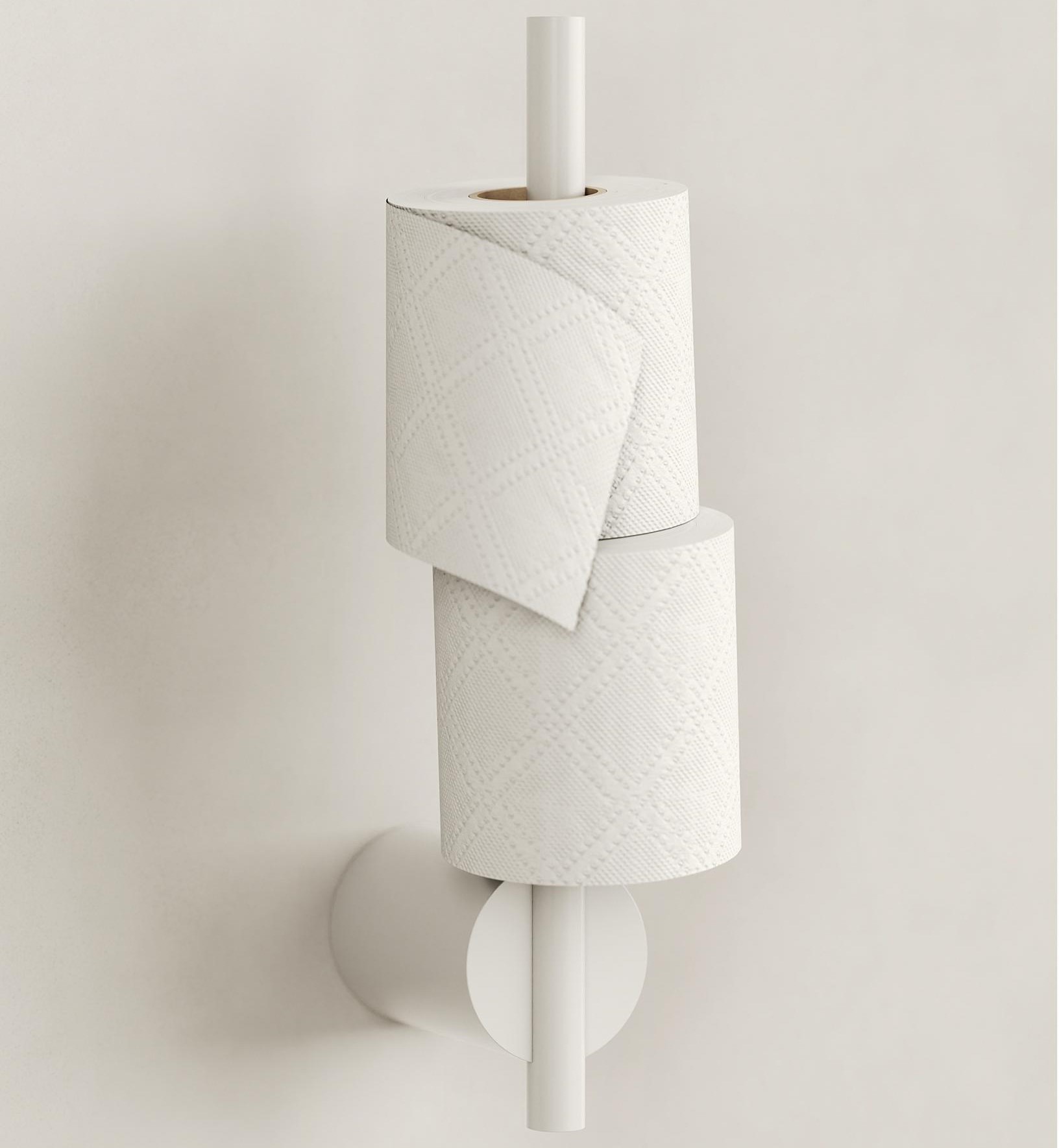 Бумагодержатель вертикальный Tezza Rollo Art (белый), 2 рулона, 34 см