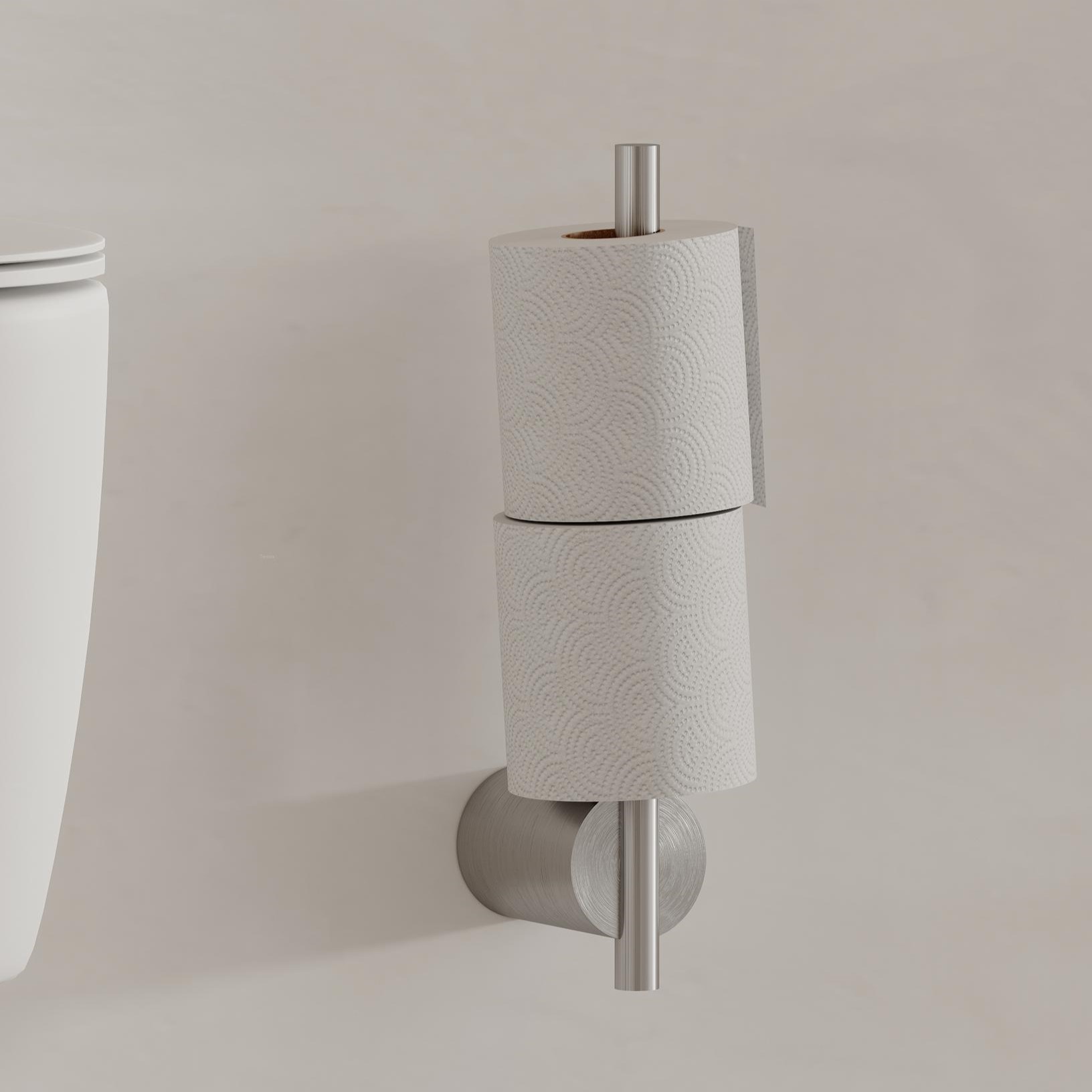 Бумагодержатель вертикальный Tezza Rollo Art (сатинированная нерж. сталь), 2 рулона, 34 см