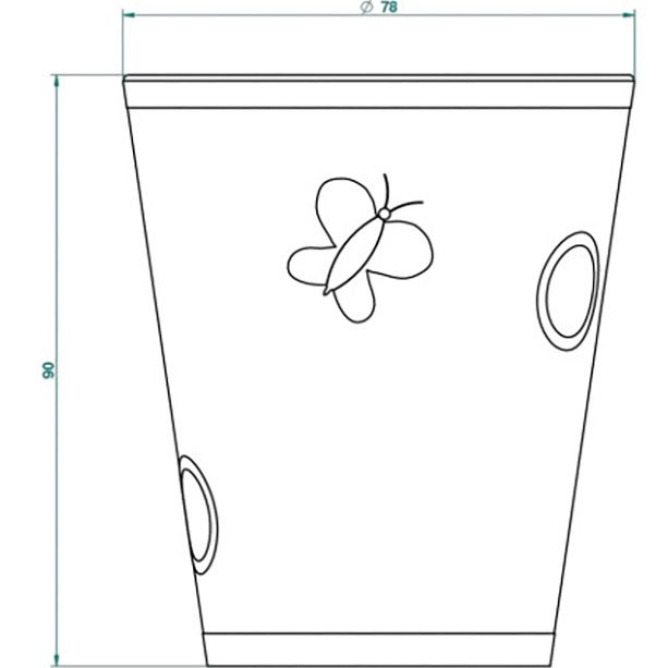 Чашка фарфоровая THG Capucine Vert Decor Platine A7E-A02-4608 (платина, зеленый, белый)