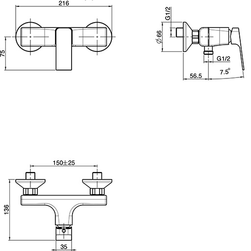 Cмеситель для душа настенный Fima Carlo Frattini Fit F3385/1BS (белый матовый)