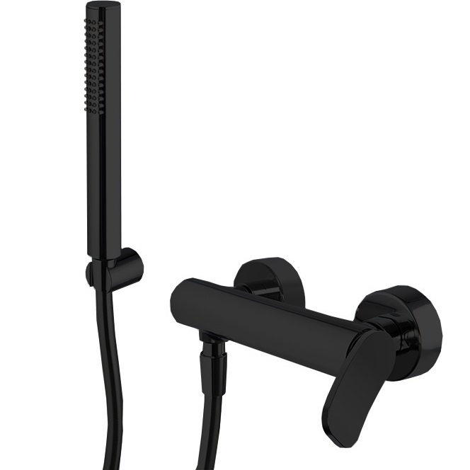 Cмеситель для душа настенный Fima Carlo Frattini Flo F3805NS (черный матовый)