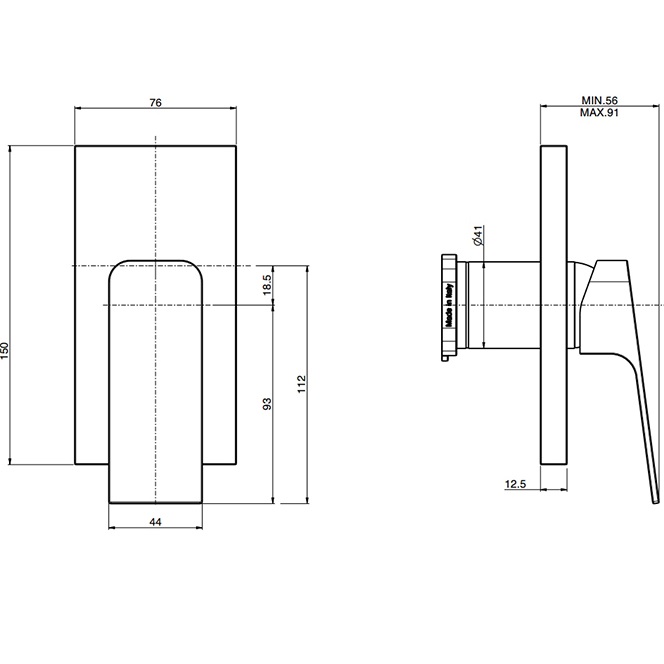 Cмеситель для душа скрытого монтажа Fima Carlo Frattini Fit F3389E1CR (хром), 1 источник