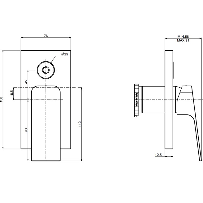 Cмеситель для душа скрытого монтажа Fima Carlo Frattini Fit F3389E2CR (хром), 2 источника