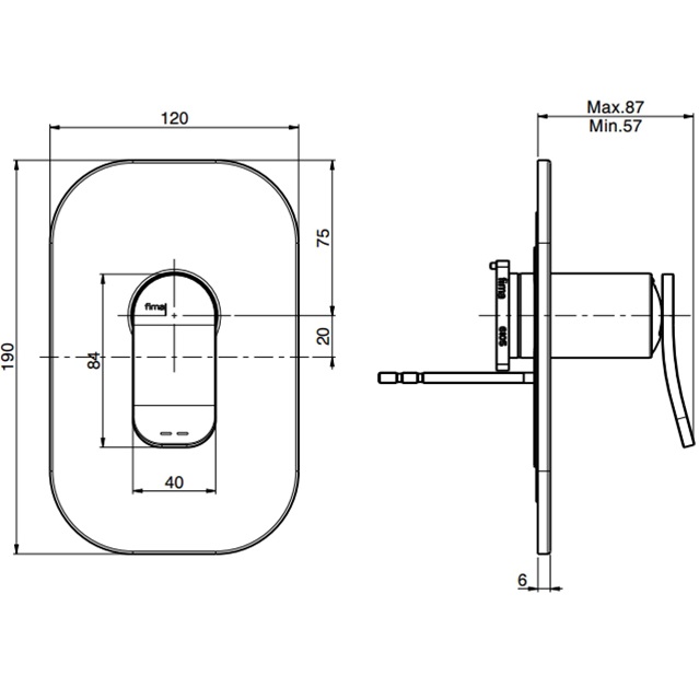 Cмеситель для душа встраиваемый Fima Carlo Frattini Flo F3809X1NS (черный матовый)