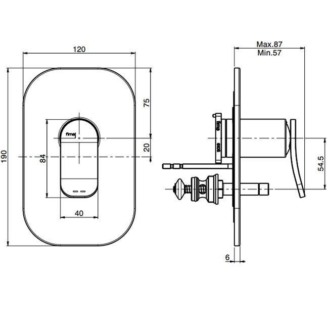 Cмеситель для душа встраиваемый Fima Carlo Frattini Flo F3809X2NS (черный матовый)