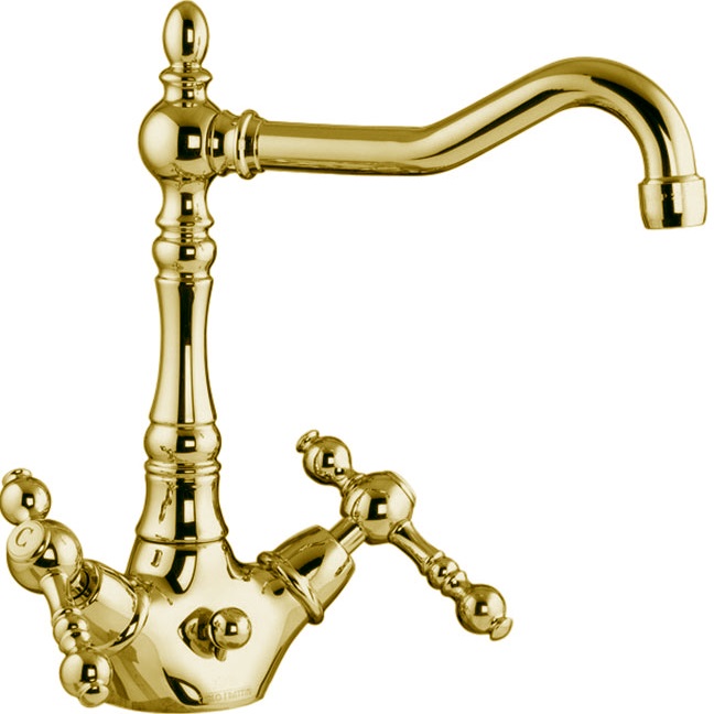 Cмеситель для раковины Fima Carlo Frattini Epoque F5061OR (золотой), с донным клапаном