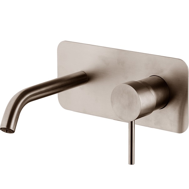 Cмеситель для раковины скрытого монтажа 15.7 см. Fima Carlo Frattini Spillo Steel F3081WX5INOX (нержавеющая сталь), с донным клапаном