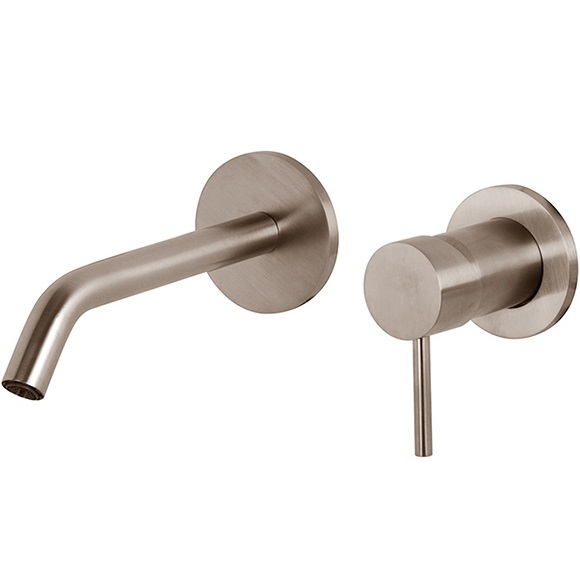 Cмеситель для раковины скрытого монтажа 15.7 см. Fima Carlo Frattini Spillo Steel F3081WX8INOX (нержавеющая сталь), с донным клапаном