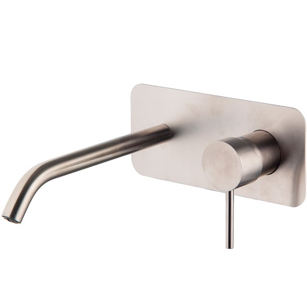 Cмеситель для раковины скрытого монтажа 20.2 см. Fima Carlo Frattini Spillo Steel F3081WLX5INOX (нержавеющая сталь), с донным клапаном