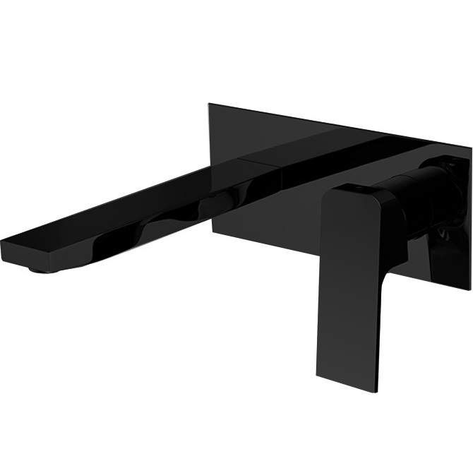 Cмеситель для раковины скрытого монтажа 15 см. Fima Carlo Frattini Fit F3391WX5NS (черный матовый), с донным клапаном