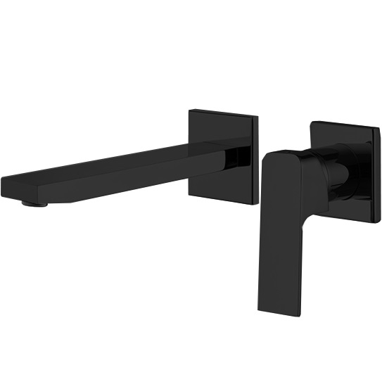 Cмеситель для раковины скрытого монтажа 15.4 см. Fima Carlo Frattini Fit F3391WX8NS (черный матовый), с донным клапаном