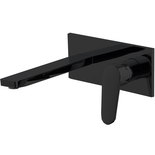 Cмеситель для раковины скрытого монтажа излив 15 см Fima Carlo Frattini Spot F3021WX5NS (черный матовый), с донным клапаном