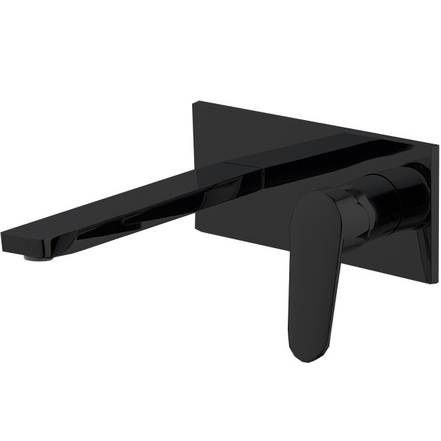 Cмеситель для раковины скрытого монтажа излив 20.4 см Fima Carlo Frattini Spot F3021WLX5NS (черный матовый), с донным клапаном