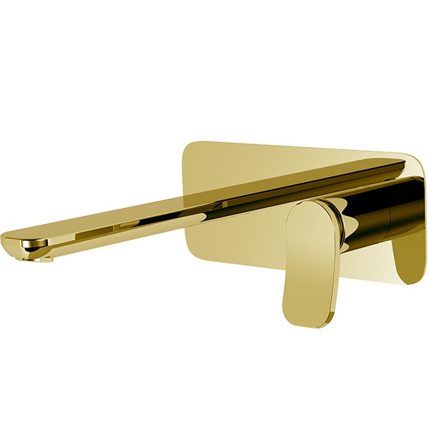 Cмеситель для раковины встраиваемый Fima Carlo Frattini Flo F3821WLX5OR (золотой), с донным клапаном