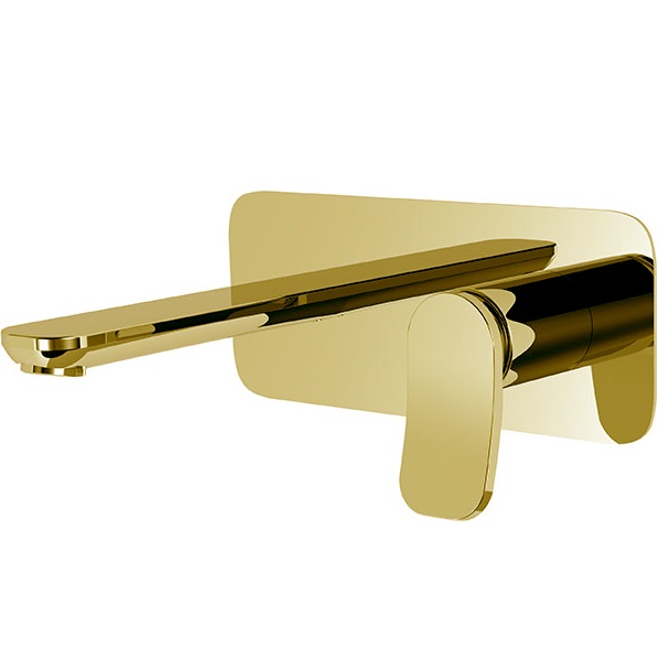 Cмеситель для раковины встраиваемый Fima Carlo Frattini Flo F3821WX5OR (золотой), с донным клапаном