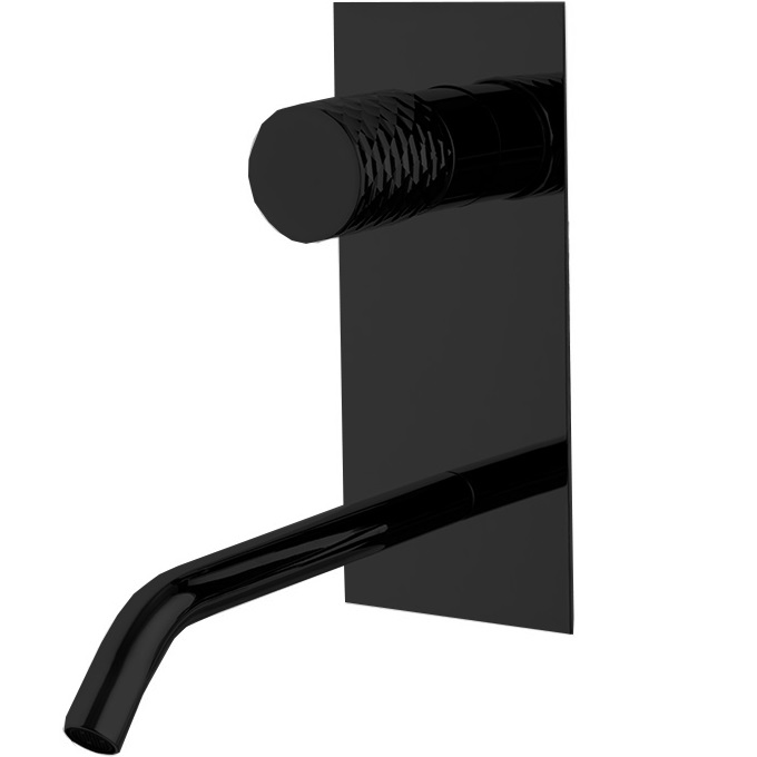 Cмеситель для раковины встраиваемый Fima Carlo Frattini Spillo Tech F3051TWLX5XNS (черный матовый), с донным клапаном