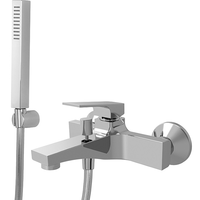 Cмеситель для ванны настенный Fima Carlo Frattini Fit F3384CR (хром), с ручным душем