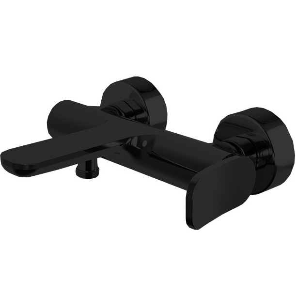 Cмеситель для ванны настенный Fima Carlo Frattini Flo F3804/1NS (черный матовый), с изливом