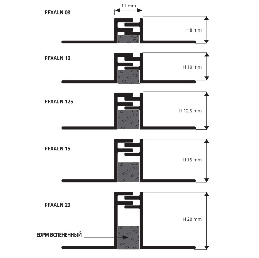 Деформационный шов Progress Profiles Proflex PFXALN 08 2.5 м. (алюминий)