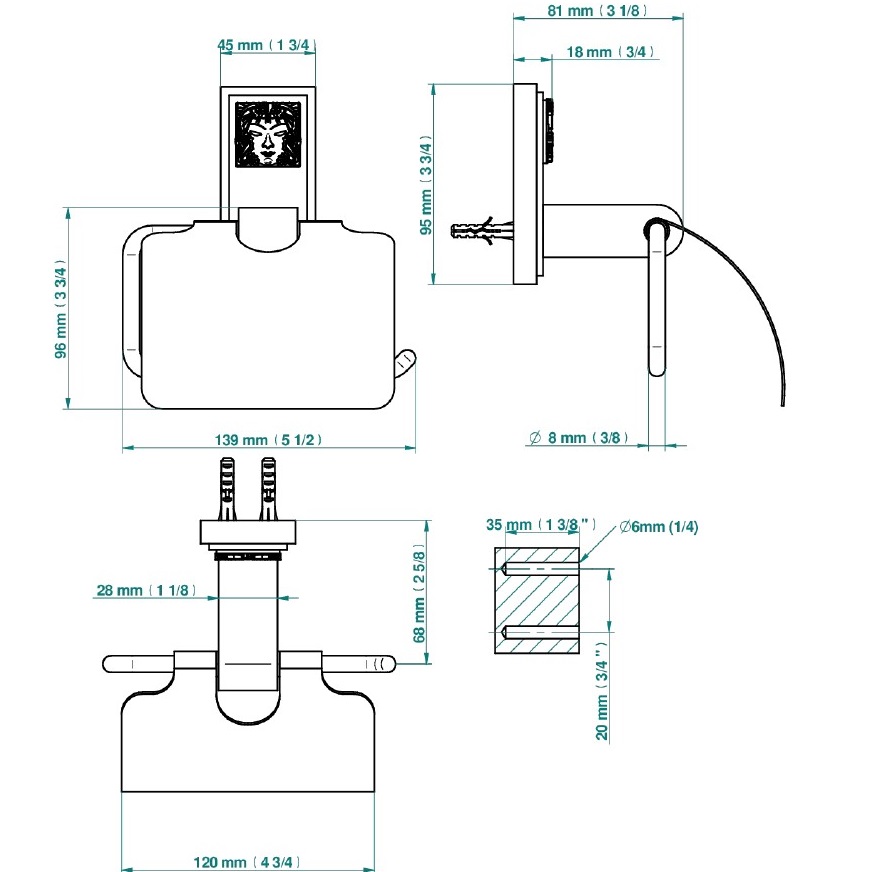 Держатель для туалетной бумаги с крышкой THG Masque de Femme metal grave A2T-F01-538AC (золотой), подвесной 