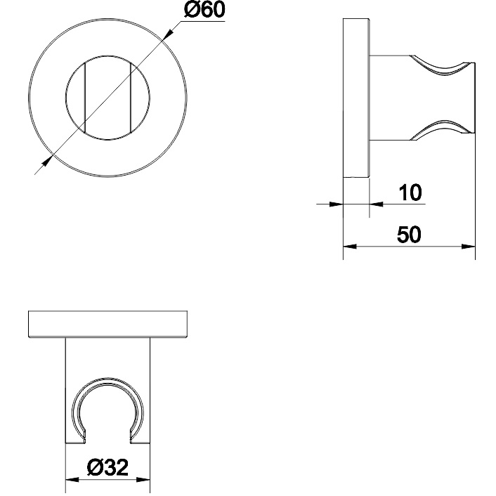Держатель душевой лейки Whitecross Серия Y Y1006BL (черный матовый)