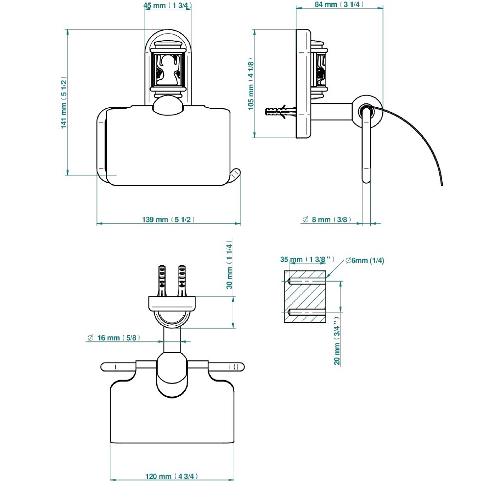 Держатель туалетной бумаги с крышкой подвесной THG Ange A2G-A02-538AC (хром)