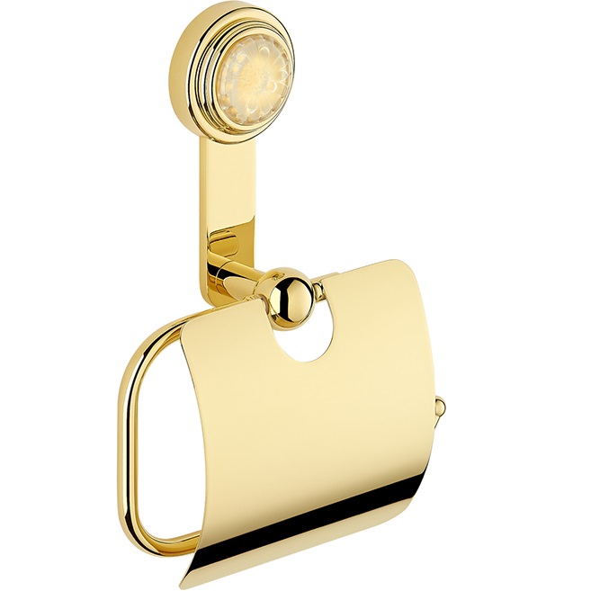 Держатель туалетной бумаги с крышкой подвесной THG Dahlia A41-F01-538AC (золотой)