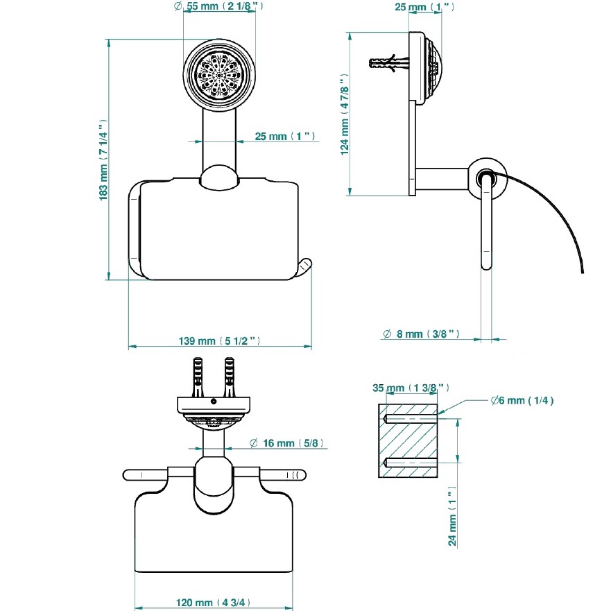Держатель туалетной бумаги с крышкой подвесной THG Dahlia A41-F01-538AC (золотой)
