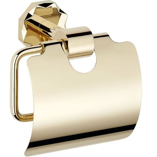 Держатель туалетной бумаги с крышкой подвесной THG Nihal Porcelaine Ivoire U2N-F30-538AC (золотой)