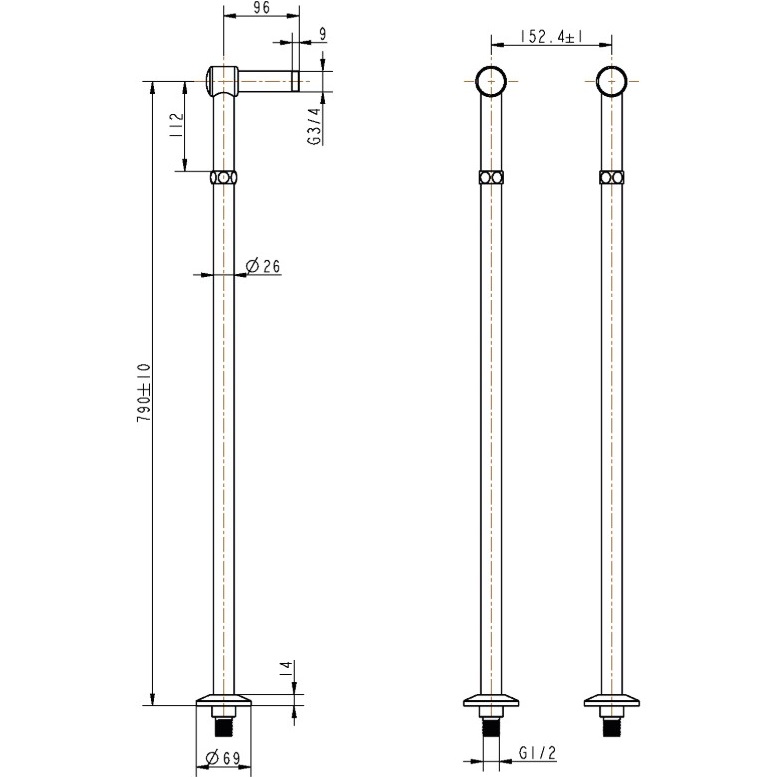 Держатели для напольного смесителя для ванны Boheme Medici 601 (бронза)